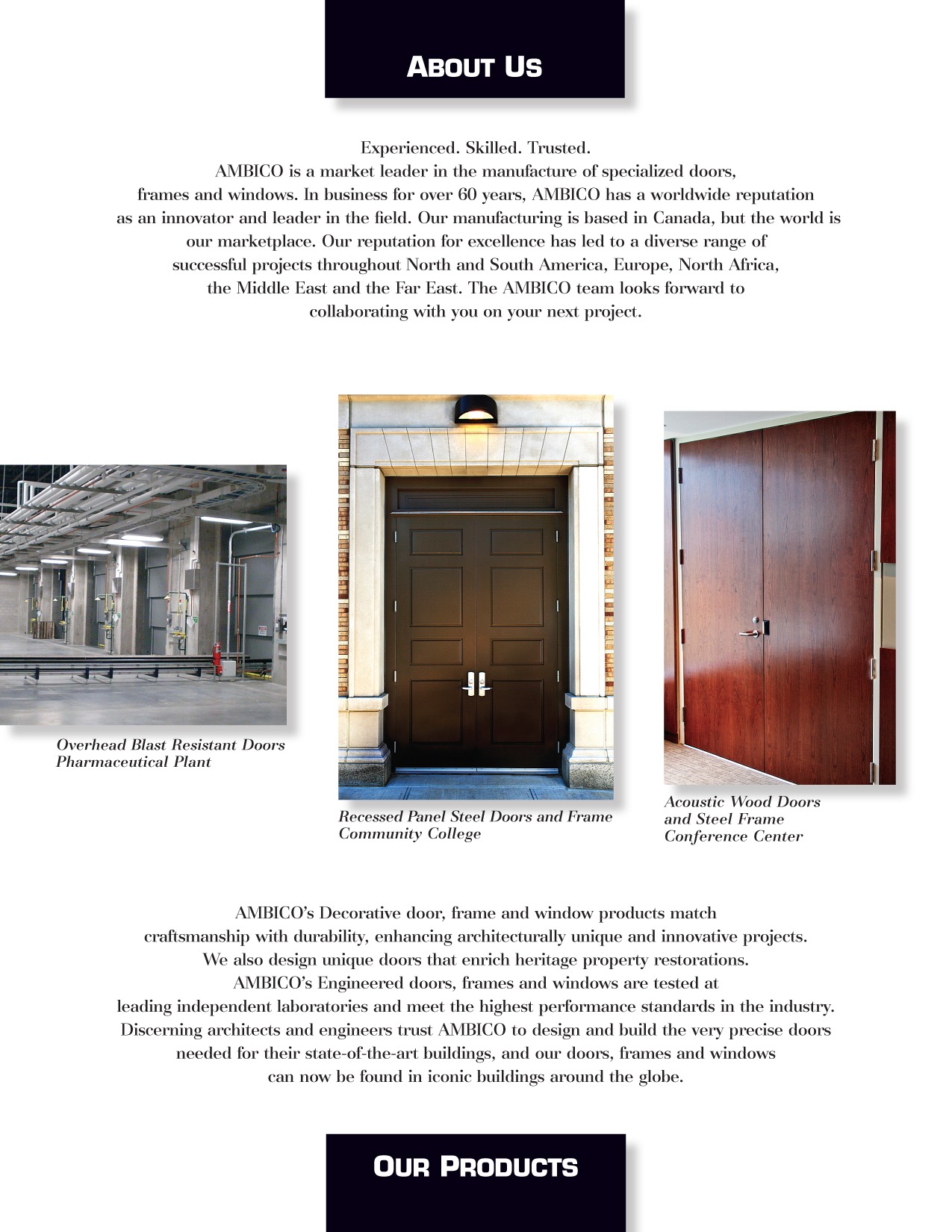 Br Clad Bronze Doors Frames Ambico Limited Click Here To View As A Pdf File