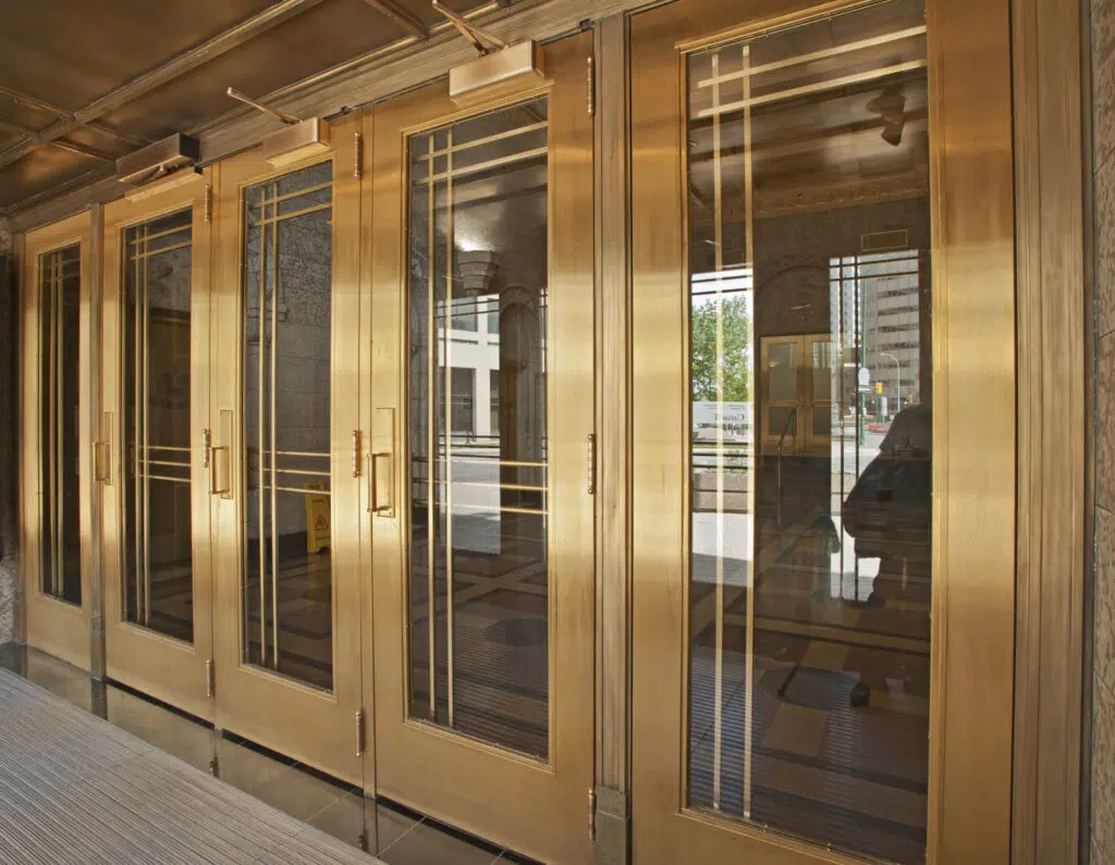 Victory Building Bronze Clad Vestibule Doors to Lobby