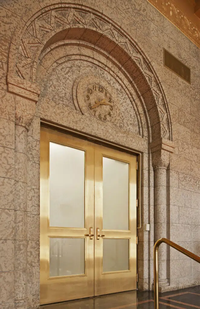 Victory Building Lobby Bronze Clad Door Pair